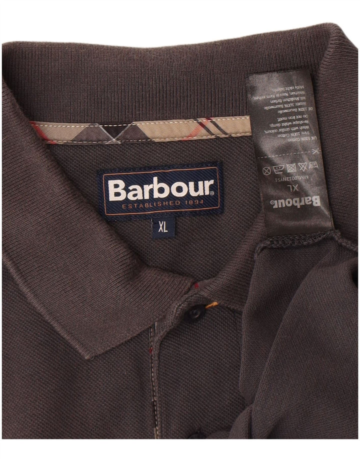 Barbour Mens Polo Shirt XL Grey Cotton