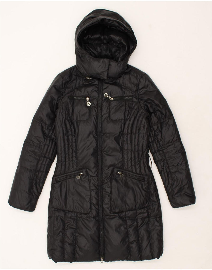 MARELLA Womens Hooded Padded Coat UK 8 Small Black | Vintage Marella | Thrift | Second-Hand Marella | Used Clothing | Messina Hembry 