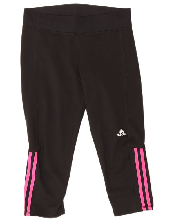 Adidas Womens Capri Leggings UK 12/14 Medium  Black Polyester