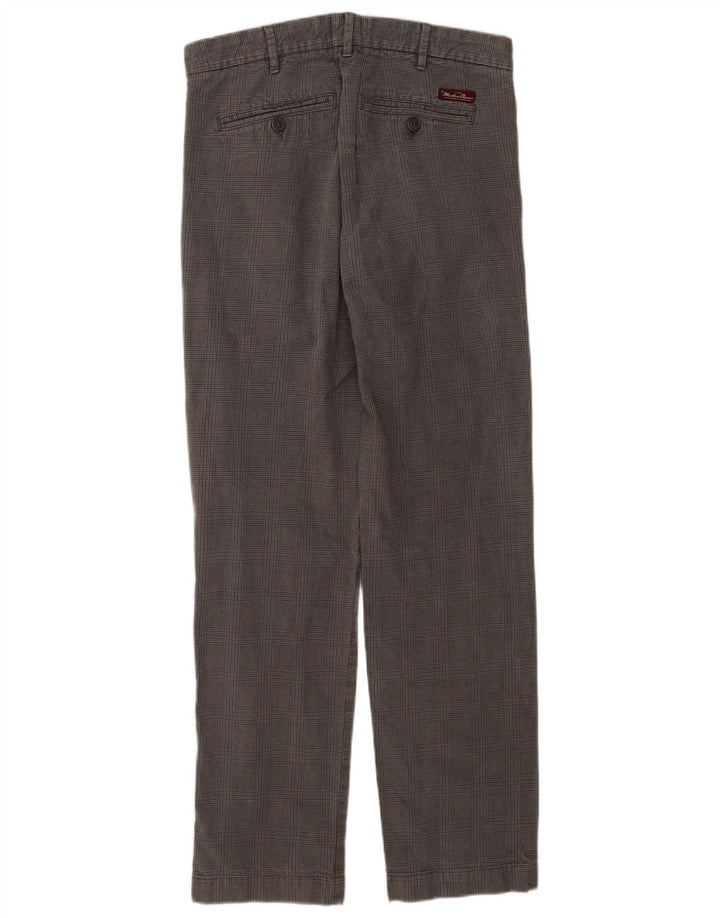 Marlboro Classics Mens Pegged Chino Trousers W36 L34 Grey Check Cotton