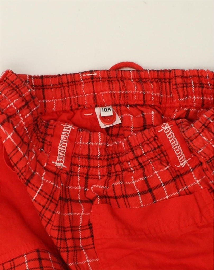 THINK PINK Girls Graphic Casual Trousers 9-10 Years W24 L26 Red Check | Vintage Think Pink | Thrift | Second-Hand Think Pink | Used Clothing | Messina Hembry 