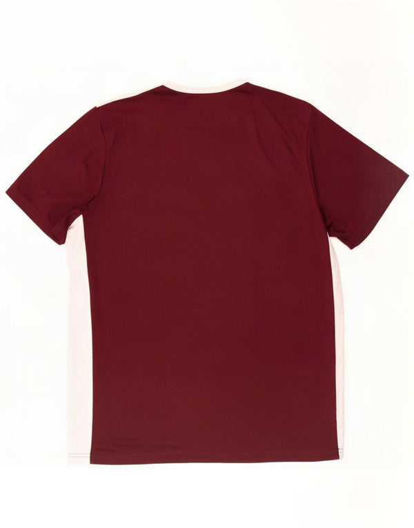 Adidas Mens Aeroready T-Shirt Top Large Burgundy Colourblock Polyester