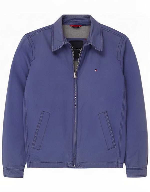 Tommy Hilfiger Mens Bomber Jacket UK 38 Medium Blue Cotton