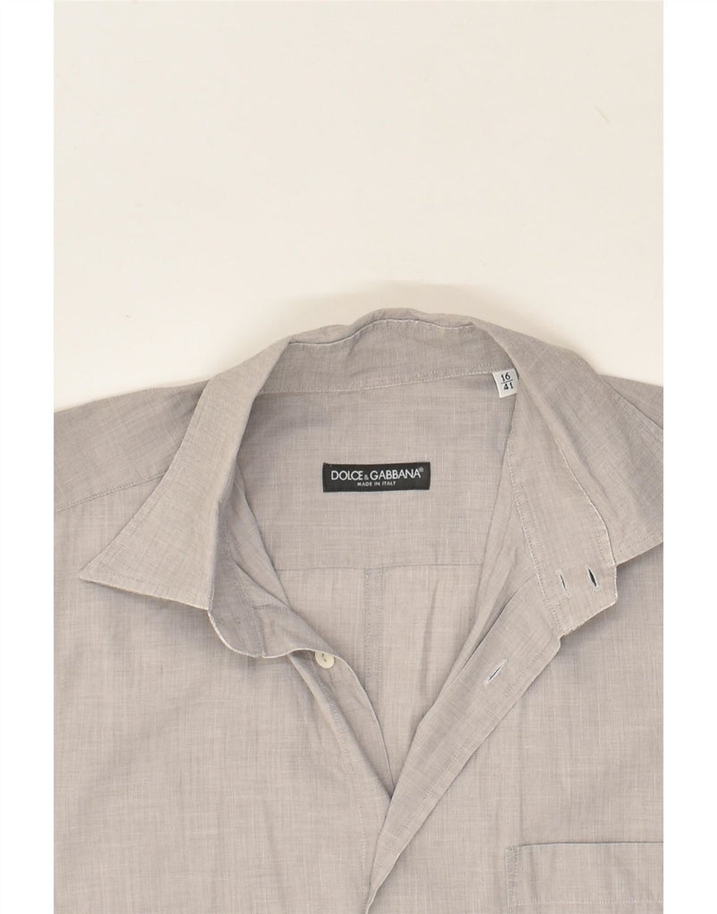 DOLCE & GABBANA Mens Shirt Size 16 41 Large Grey Cotton Vintage Dolce & Gabbana and Second-Hand Dolce & Gabbana from Messina Hembry 