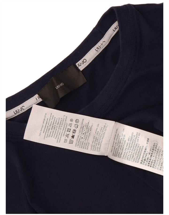 Liu Jo Mens T-Shirt Top Medium Navy Blue Cotton