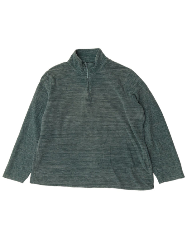 Mountain Warehouse Womens Zip Neck Fleece Jumper UK 22 3XL Green Flecked