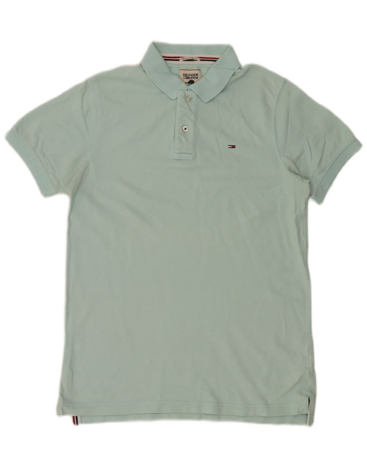 Tommy Hilfiger Mens Polo Shirt Large Turquoise Cotton