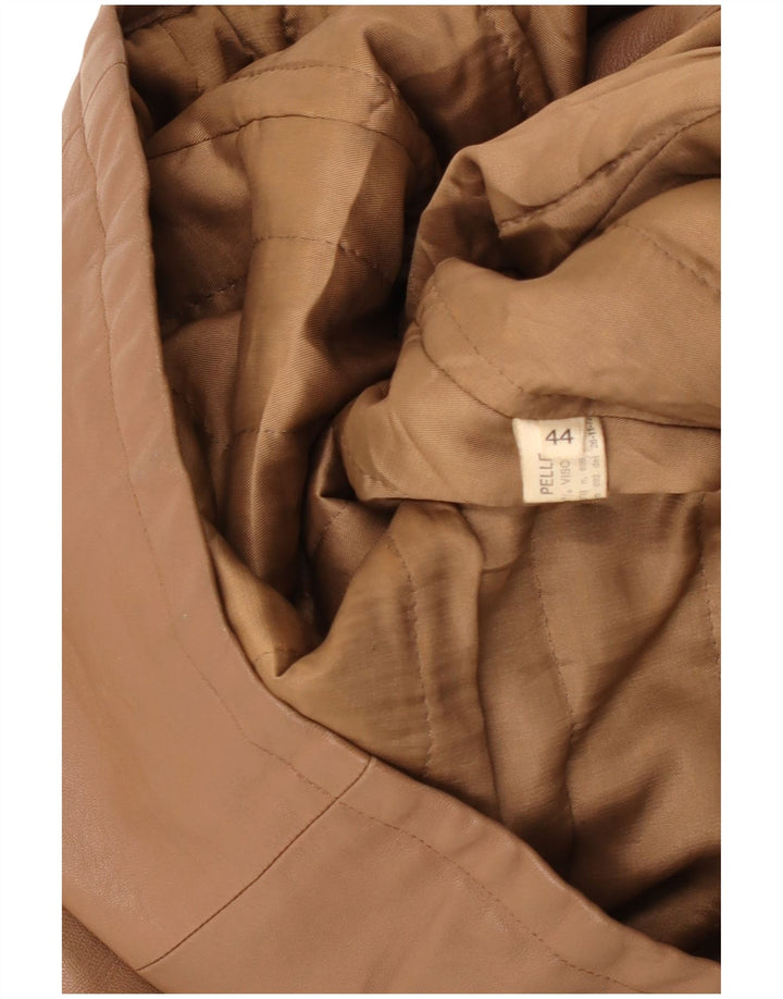 Vintage Womens Leather Jacket IT 44 Medium Brown Leather