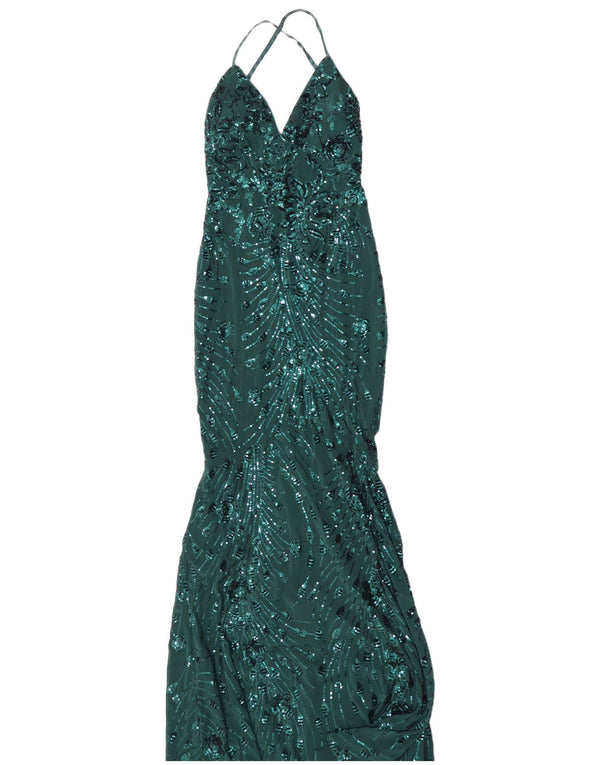 Quiz Womens Halter Mermaid Dress UK 8 Small Green Polyester