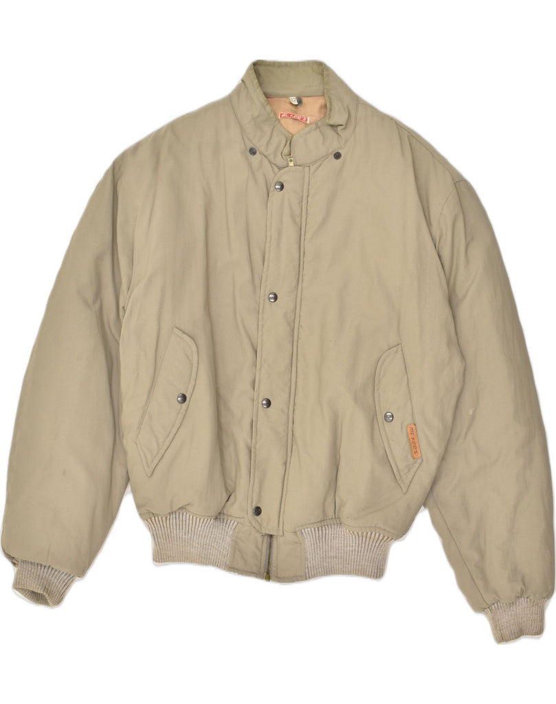 MC KEE'S Mens Bomber Jacket IT 52 XL Beige Polyester | Vintage MC Kee's | Thrift | Second-Hand MC Kee's | Used Clothing | Messina Hembry 