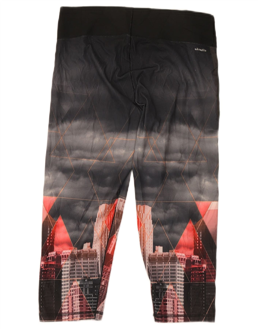 Adidas Womens Climalite Graphic Leggings UK 12/14 Medium Black Geometric