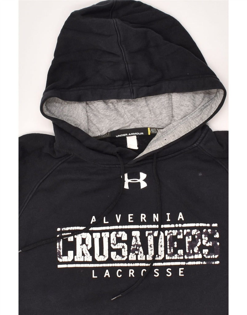 UNDER ARMOUR Mens Graphic Hoodie Jumper Medium Navy Blue | Vintage Under Armour | Thrift | Second-Hand Under Armour | Used Clothing | Messina Hembry 