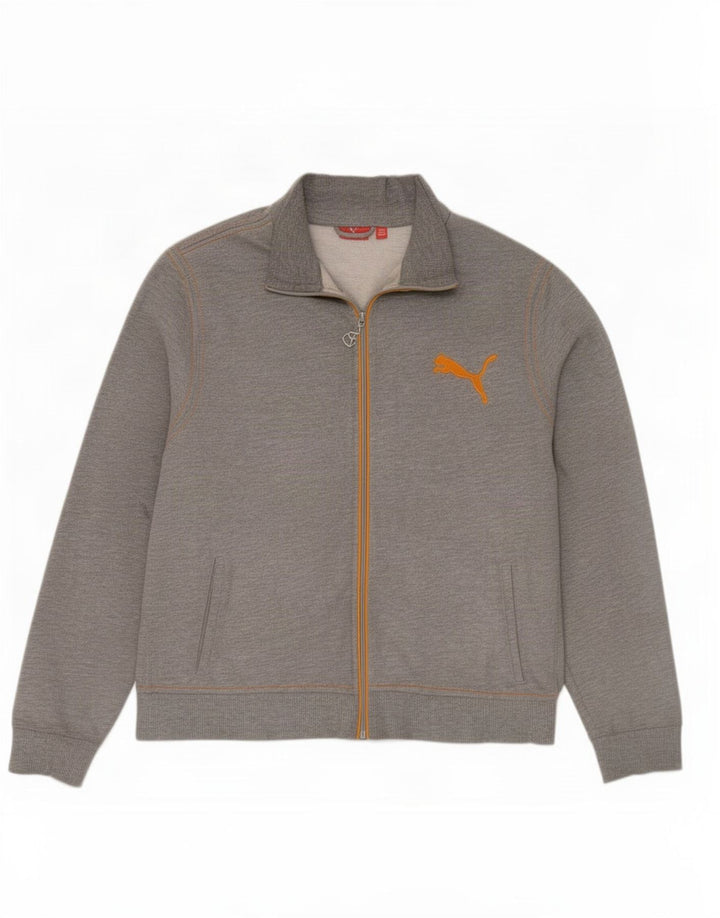 Puma Mens Tracksuit Top Jacket Large Grey Polyester