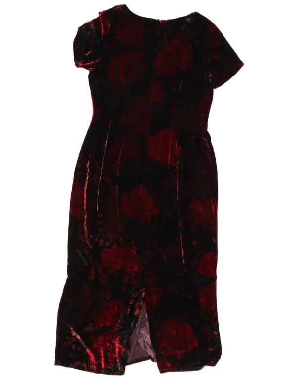 Monsoon Womens Twilight Velvet Maxi Dress UK 14 Large Black Floral Viscose