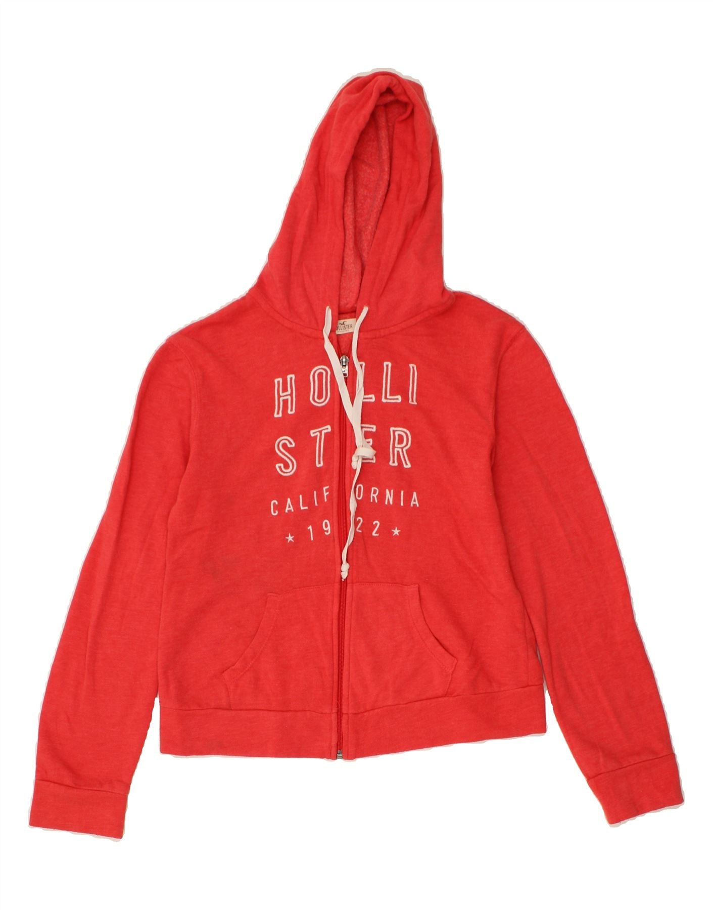 HOLLISTER Mujer Sudadera con capucha y cremallera gráfica UK 10