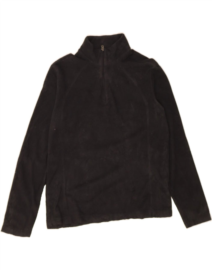 COLUMBIA Womens Zip Neck Fleece Jumper UK 16 Large Black Polyester Vintage Columbia and Second-Hand Columbia from Messina Hembry 