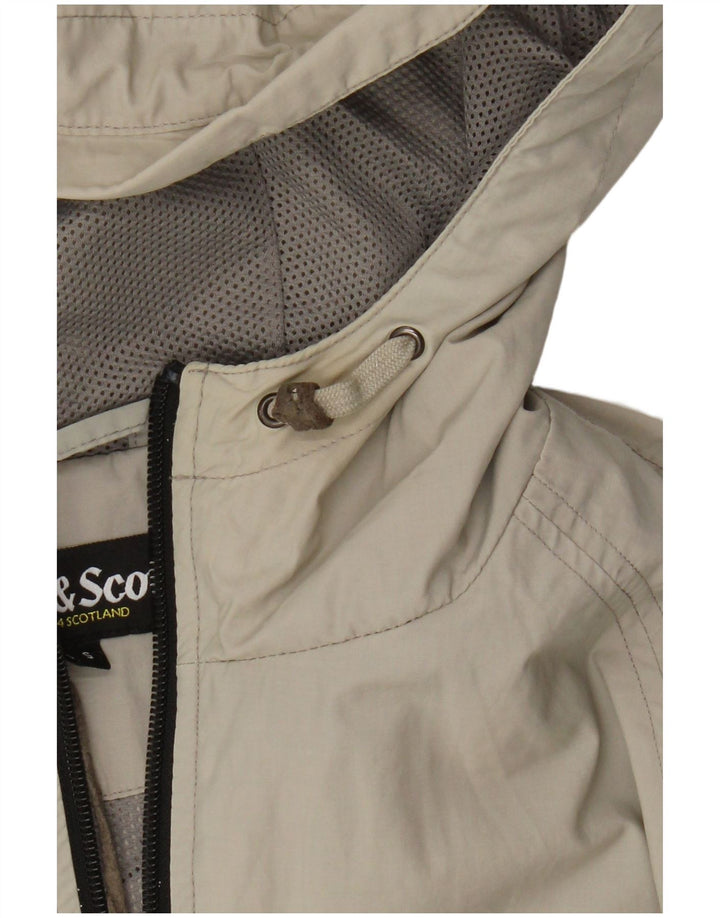 Lyle & Scott Mens Hooded Rain Jacket UK 36 Small Beige Nylon