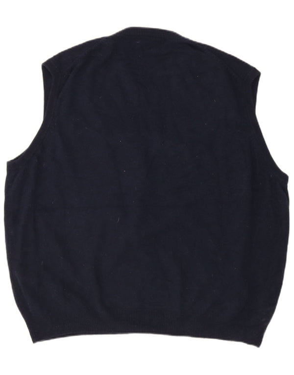 Marks & Spencer Mens Vest Tank Top 2XL Navy Blue Wool