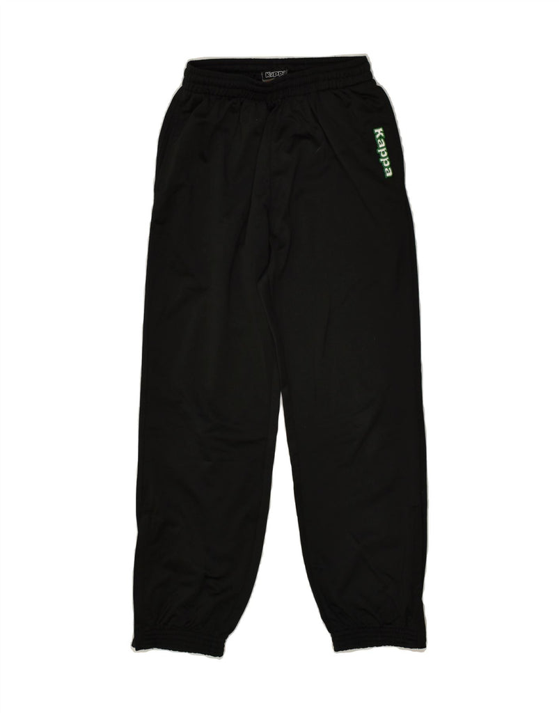 KAPPA Boys Graphic Tracksuit Trousers Joggers 9-10 Years Black Polyester | Vintage Kappa | Thrift | Second-Hand Kappa | Used Clothing | Messina Hembry 