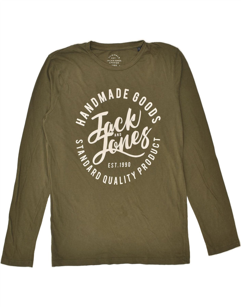 JACK & JONES Mens Graphic Top Long Sleeve Medium Green Cotton | Vintage Jack & Jones | Thrift | Second-Hand Jack & Jones | Used Clothing | Messina Hembry 