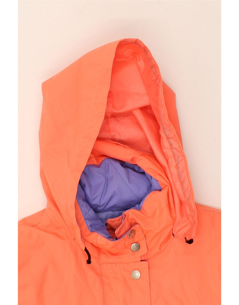 VINTAGE Womens Hooded Windbreaker Jacket UK 12 Medium Orange Polyester | Vintage Vintage | Thrift | Second-Hand Vintage | Used Clothing | Messina Hembry 