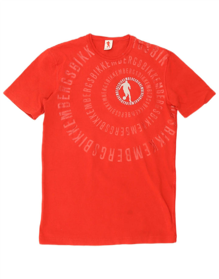 Bikkembergs Mens Graphic T-Shirt Top Small Red Cotton