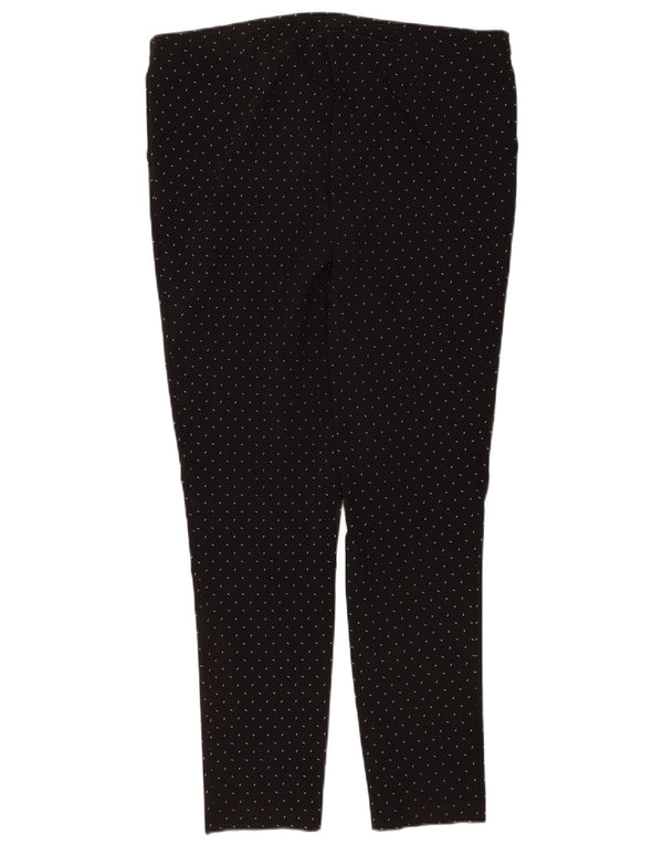 M&Co Womens Skinny Casual Trousers UK 18 XL W38 L28 Black Spotted Viscose