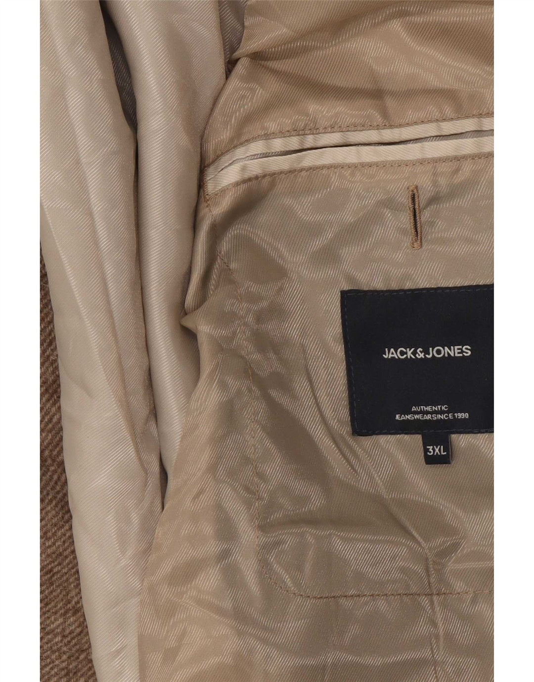 Jack & Jones Mens Overcoat UK 46 3XL Beige Polyester