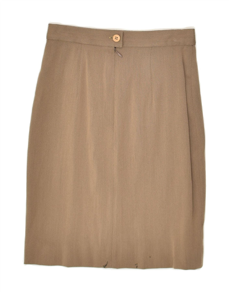 EMPORIO ARMANI Womens Midi Skirt IT 38 XS W24  Brown Virgin Wool | Vintage Emporio Armani | Thrift | Second-Hand Emporio Armani | Used Clothing | Messina Hembry 