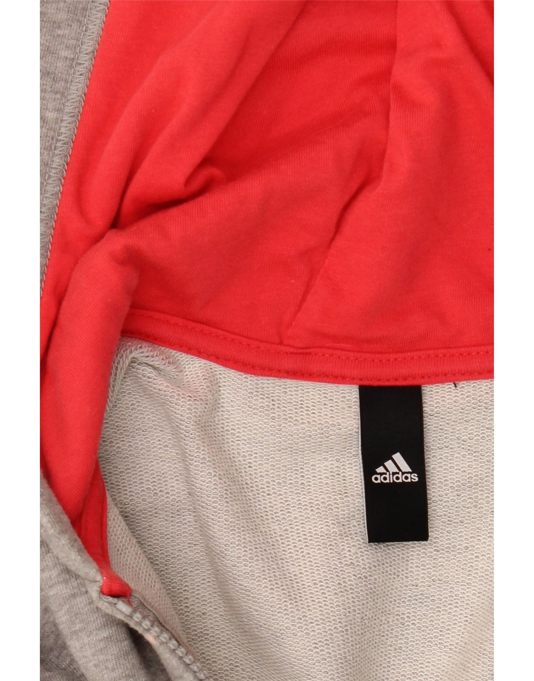 ADIDAS Womens Graphic Zip Hoodie Sweater UK 14 Medium Grey