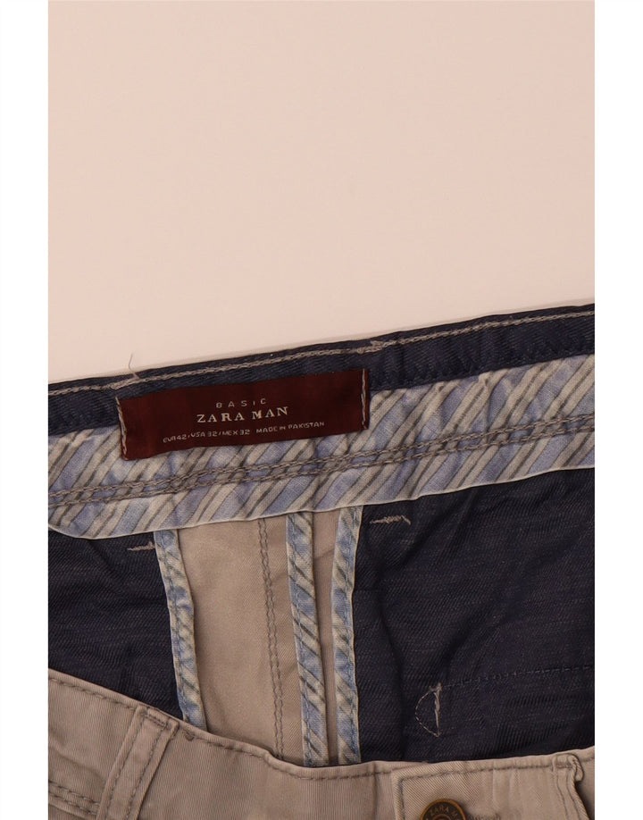 ZARA Mens Slim Chino Trousers EU 42 Large W34 L34 Grey Vintage Zara and Second-Hand Zara from Messina Hembry 