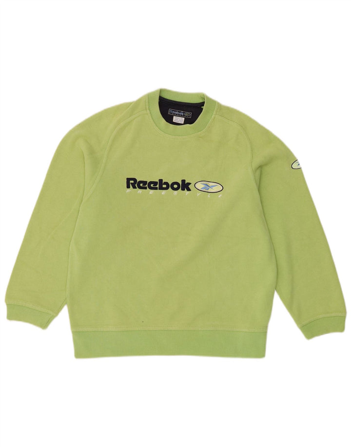 Reebok Boys Graphic Sweatshirt Jumper 12-13 Years Green Cotton
