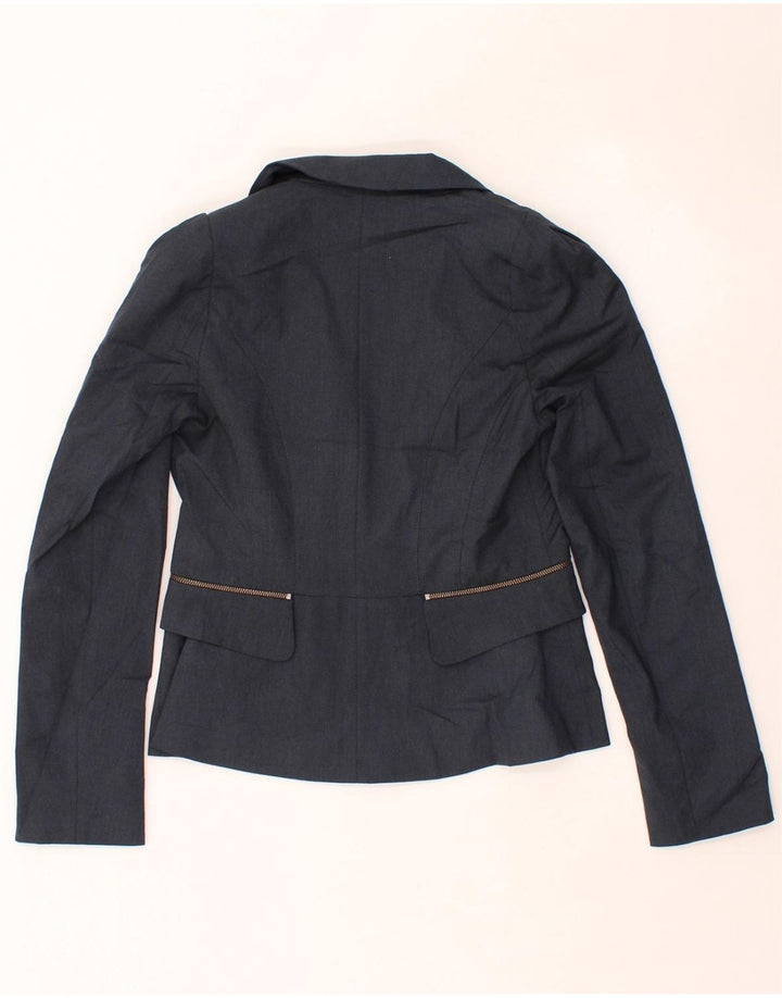 OASIS Womens 1 Button Blazer Jacket UK 12 Medium  Navy Blue Polyester Vintage Oasis and Second-Hand Oasis from Messina Hembry 