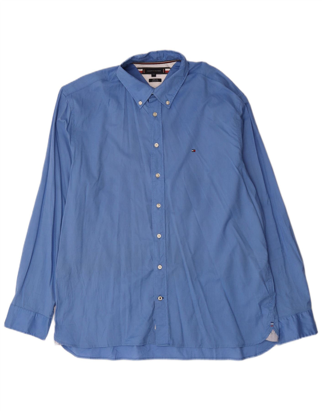 Tommy Hilfiger Mens Regular Fit Shirt 2XL Blue Cotton