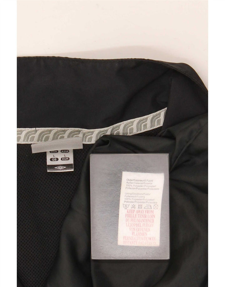 Umbro Mens Tracksuit Top Jacket Large Black Geometric Polyester