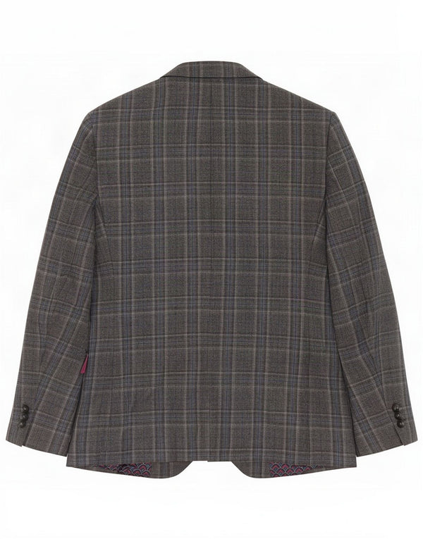 Ted Baker Mens 2 Button Blazer Jacket UK 38 Medium Grey Check Wool