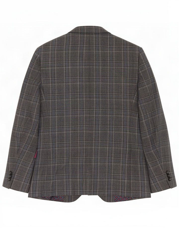 Ted Baker Mens 2 Button Blazer Jacket UK 38 Medium Grey Check Wool