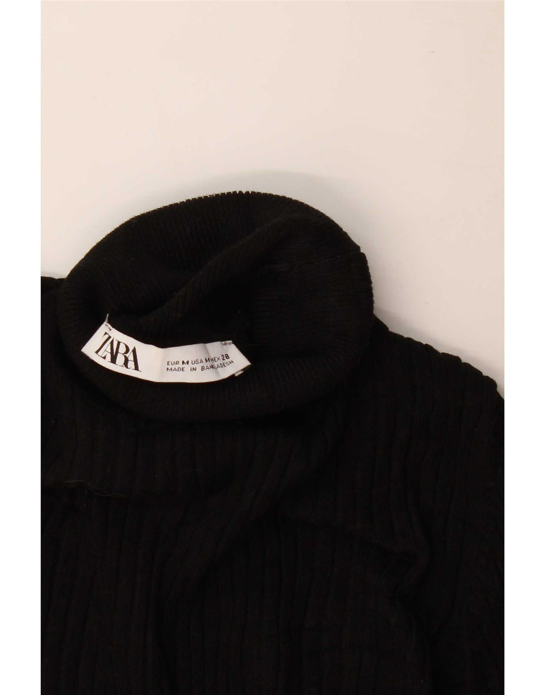 Zara Womens Roll Neck Jumper Sweater UK 12 Medium Black