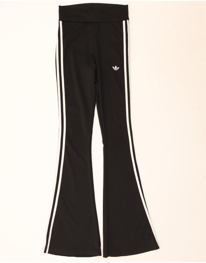 Adidas Womens Flare Tracksuit Trousers UK 8 Small  Black Polyester