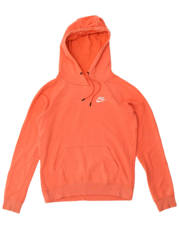 Nike Womens Oversized Hoodie Jumper UK 6 XS Orange Cotton