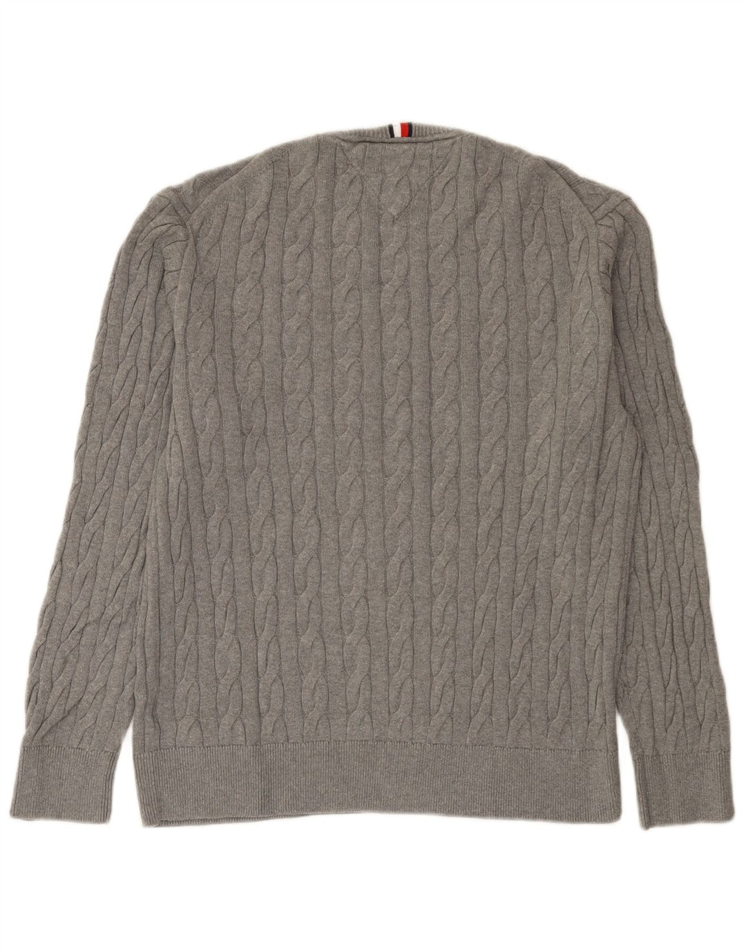 Tommy Hilfiger Mens Crew Neck Jumper Sweater Medium Grey Cotton