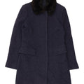 Jigsaw Womens Overcoat UK 8 Small Navy Blue Flecked