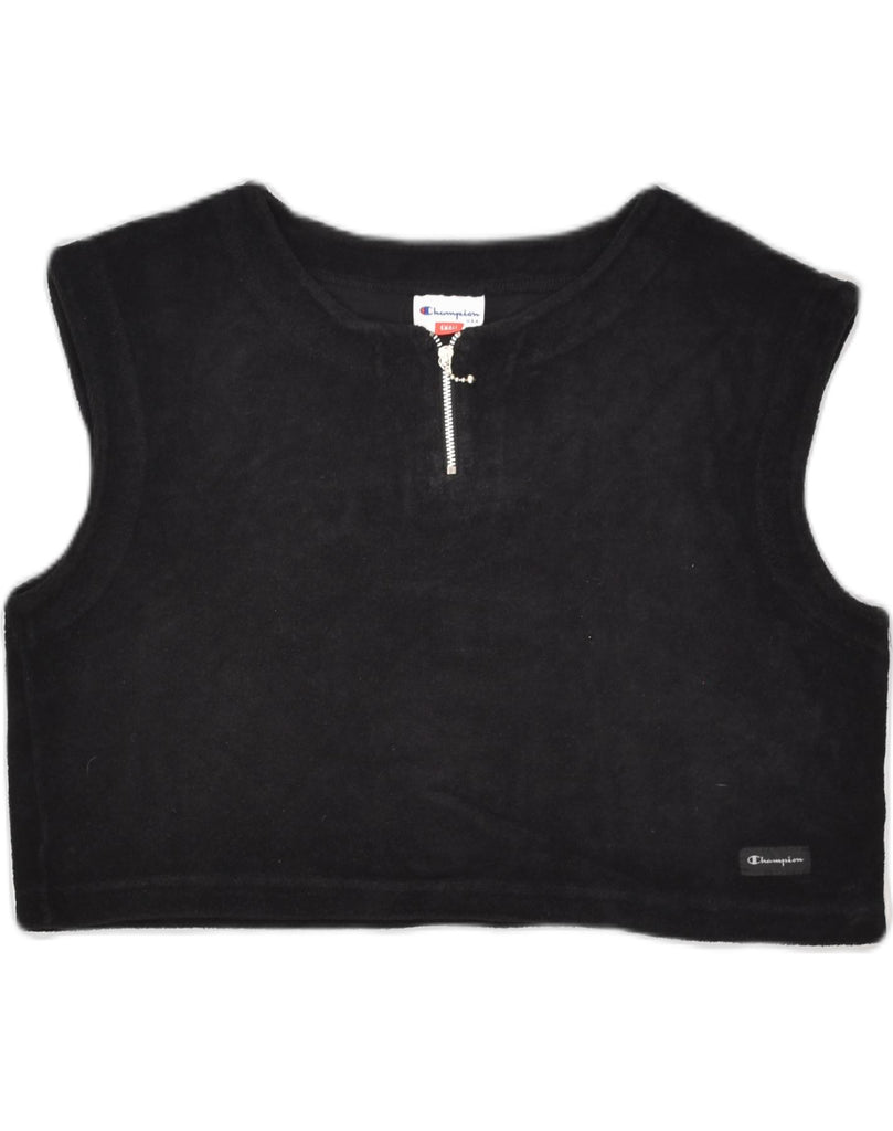 CHAMPION Womens Oversized Crop Vest Top UK 10 Small Black | Vintage Champion | Thrift | Second-Hand Champion | Used Clothing | Messina Hembry 