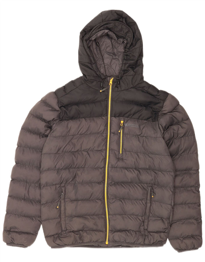 MOUNTAIN WAREHOUSE Mens Hooded Padded Jacket UK 38 Medium Grey Colourblock