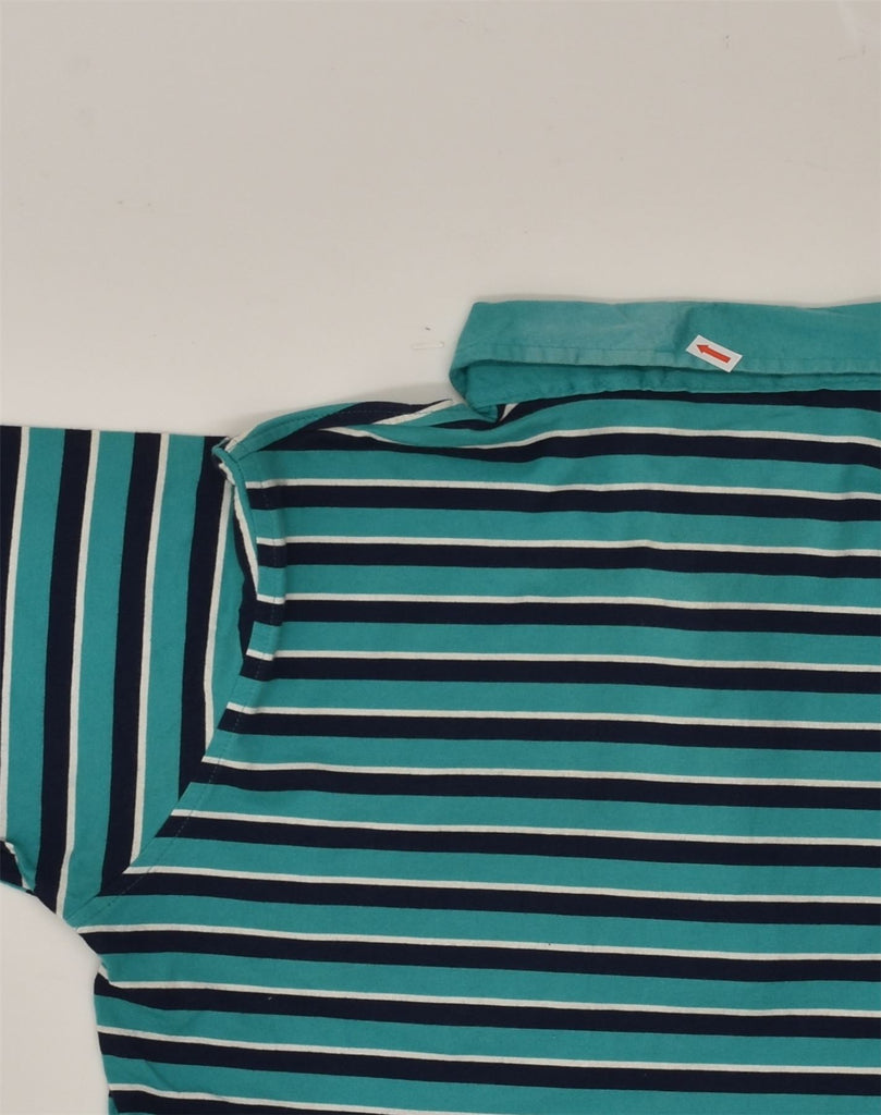 L.L.BEAN Mens Polo Shirt Medium Turquoise Striped Cotton | Vintage L.L.Bean | Thrift | Second-Hand L.L.Bean | Used Clothing | Messina Hembry 