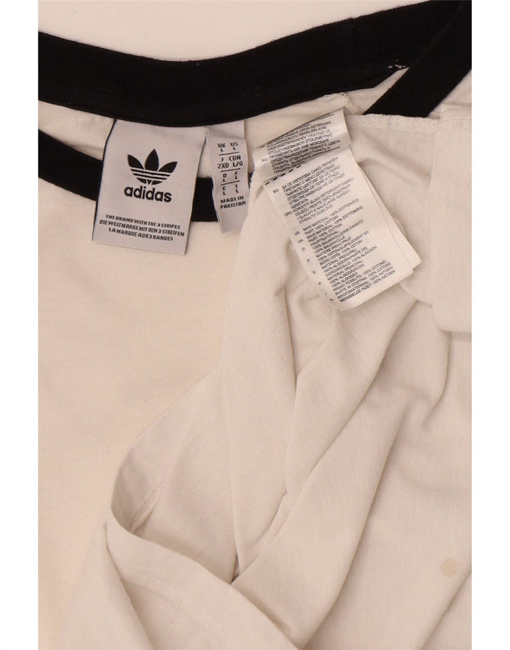 Adidas Mens T-Shirt Top Large White Cotton