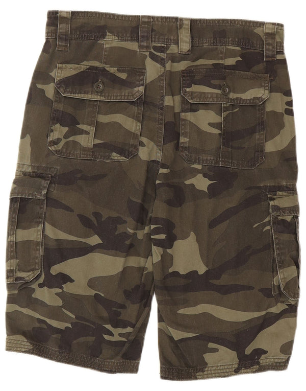 Mountain Warehouse Mens Cargo Shorts W30 Medium Green Camouflage Cotton