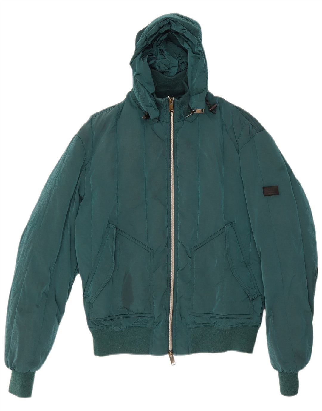 Armani Exchange Womens Hooded Oversized Padded Jacket UK 10 Small Green