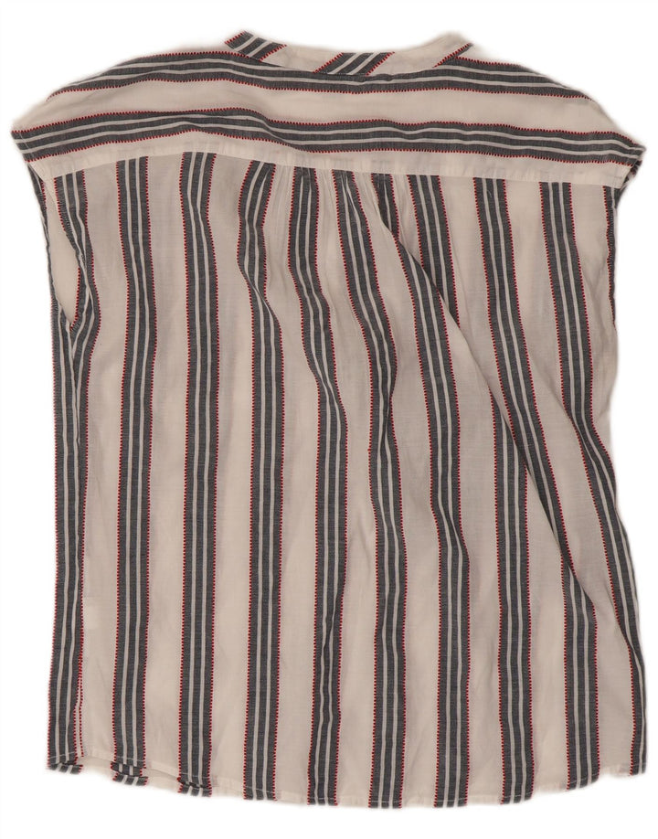 Tommy Hilfiger Womens Sleeveless Blouse Top UK 14 Medium White Striped