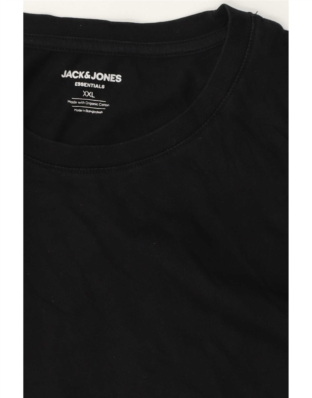 Jack & Jones Mens T-Shirt Top 2XL Black Cotton